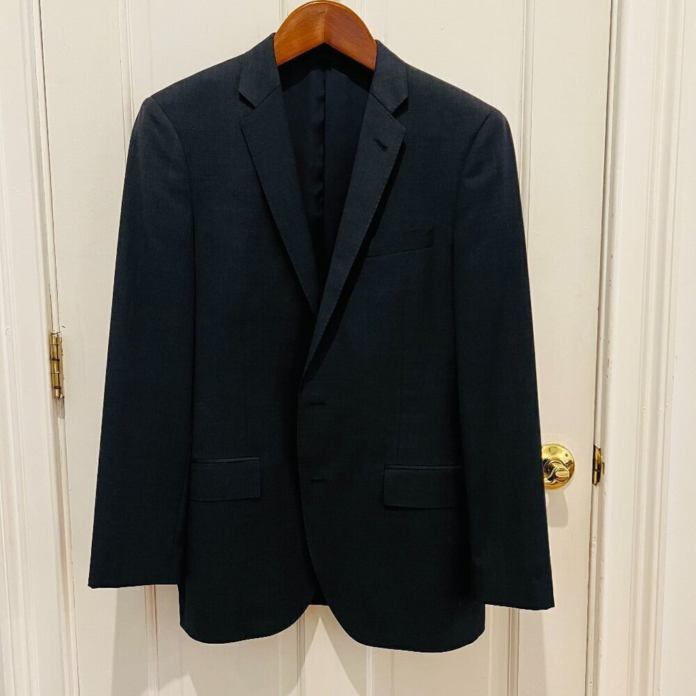 Mens 40 R J CREW Ludlow X Tollegno 1900 Solid Charcoal Grey Wool Suit Jacket - Picture 1 of 16